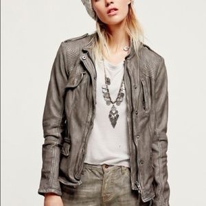 Anthropologie Free People Rumpled Leather Jacket